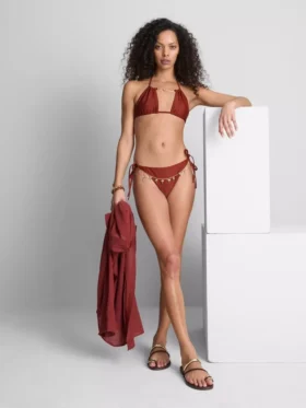 Zincir detaylı, yanları bağlamalı bikini altları