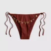Zincir detaylı, yanları bağlamalı bikini altları